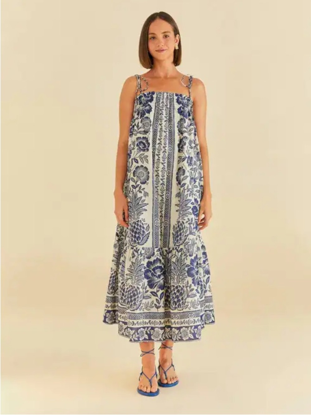 NWOT FARM RIO ACTIVE Pineapple Garden Maxi Dress Size M
